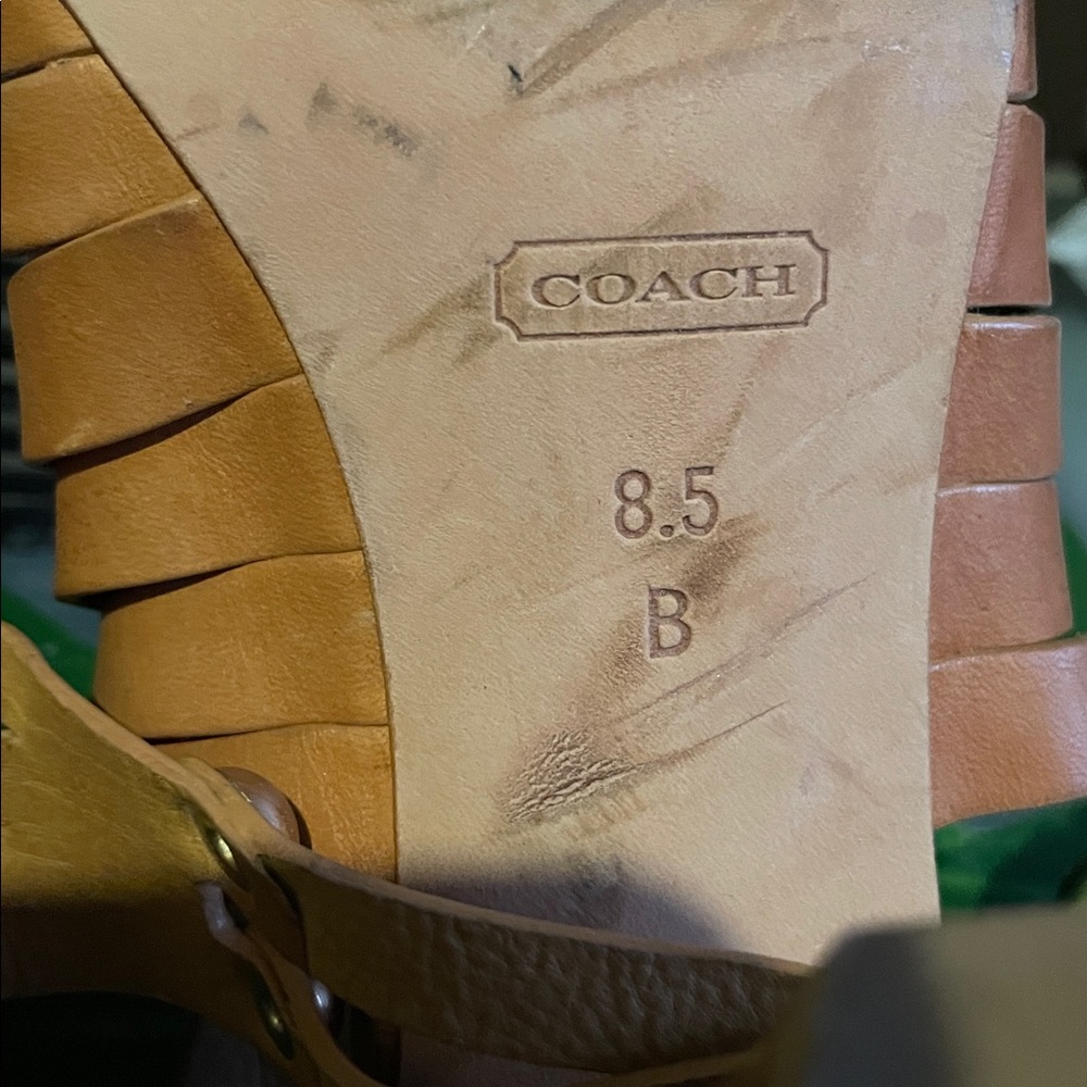 Coach Natural Leather Strappy Heeled Sandals - Picture 7 of 8